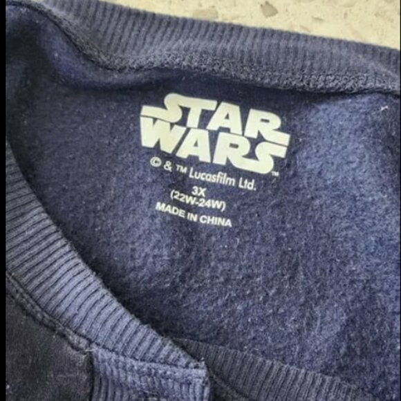 Star Wars GROGU "But First Snacks" Sweatshirt 3X 22W-24W - Picture 3 of 3